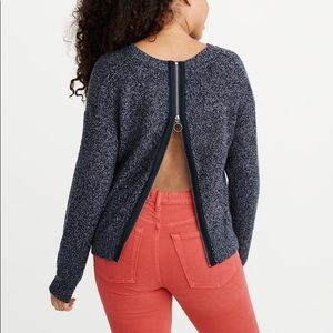 Abercrombie & Fitch Blue Zipper Back Sweater Size Small